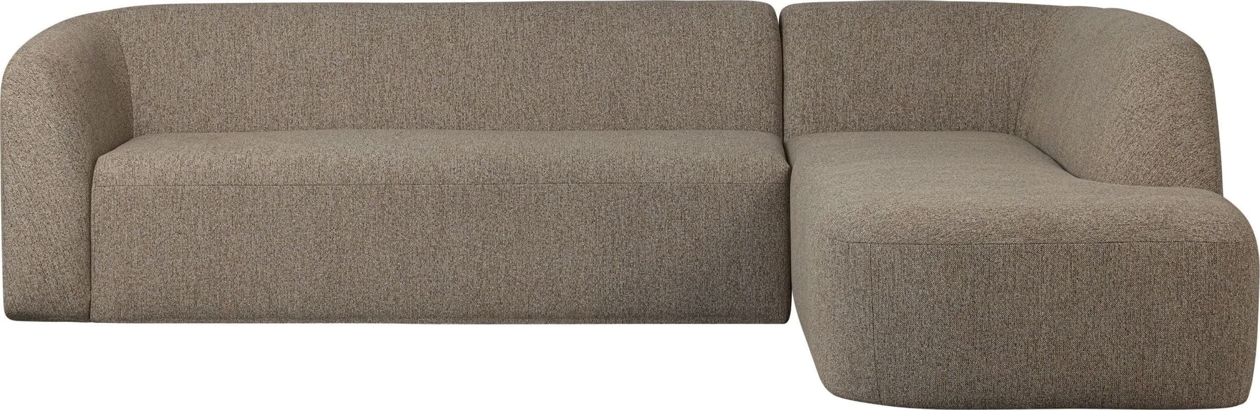 BePureHome Sloping Hoekbank Rechts Lichtbruin Melange Bruin Hoekbank