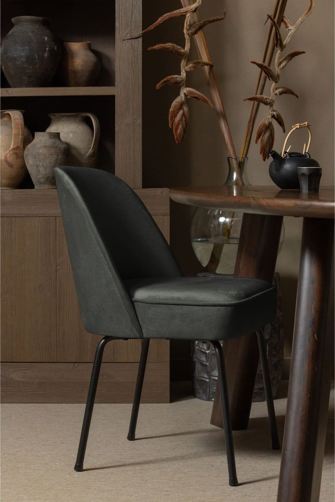 BePureHome Vogue Eetkamerstoel Fluweel Dark Green Groen Eetkamerstoel