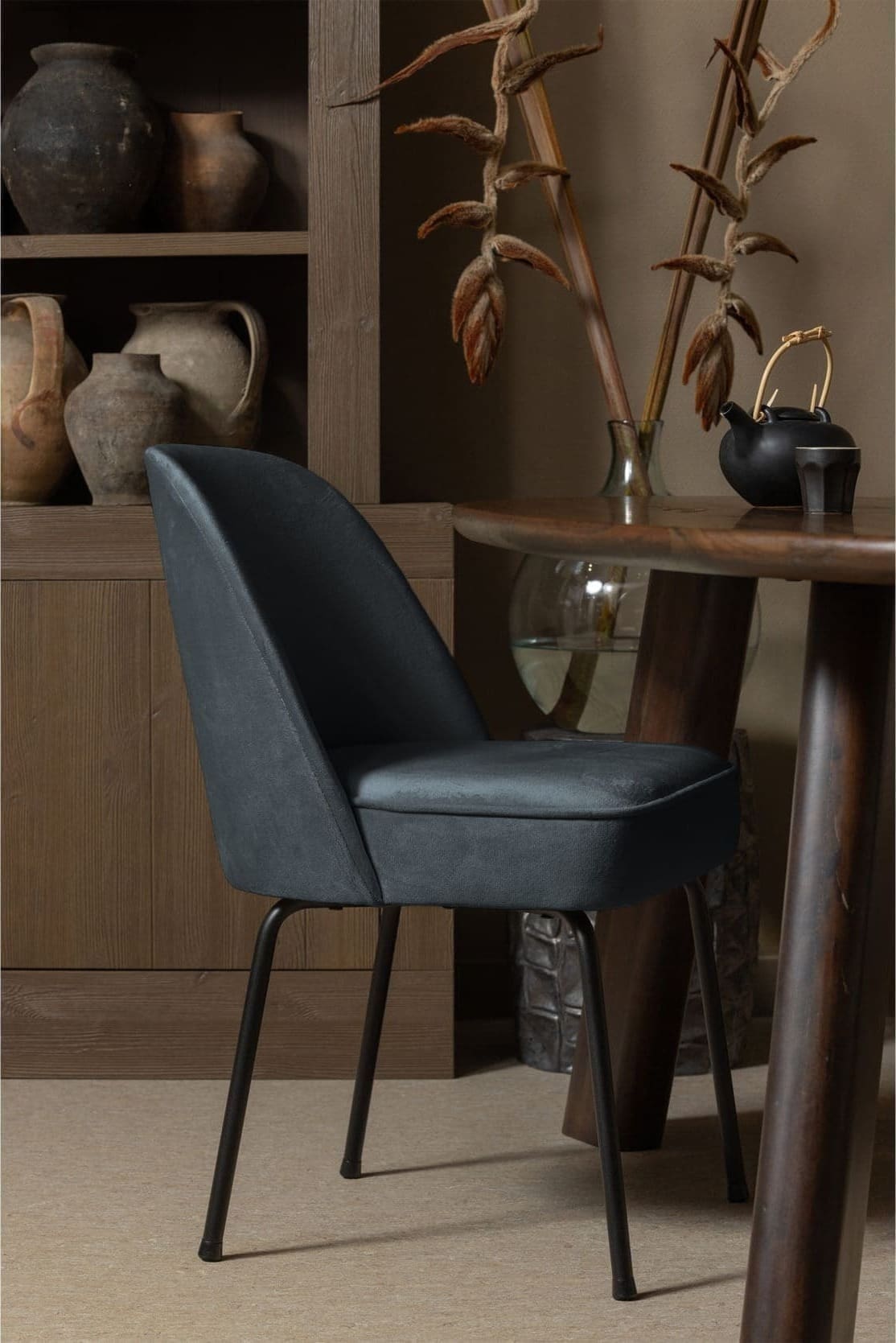BePureHome Vogue Eetkamerstoel Fluweel Teal Blauw Eetkamerstoel