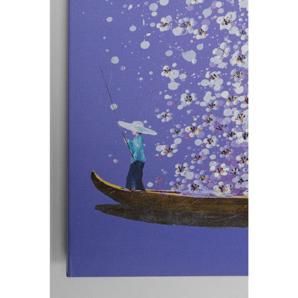 Schilderij Canvas Flower Boat Purple White 120x160cm Kare Design Schilderij 54351