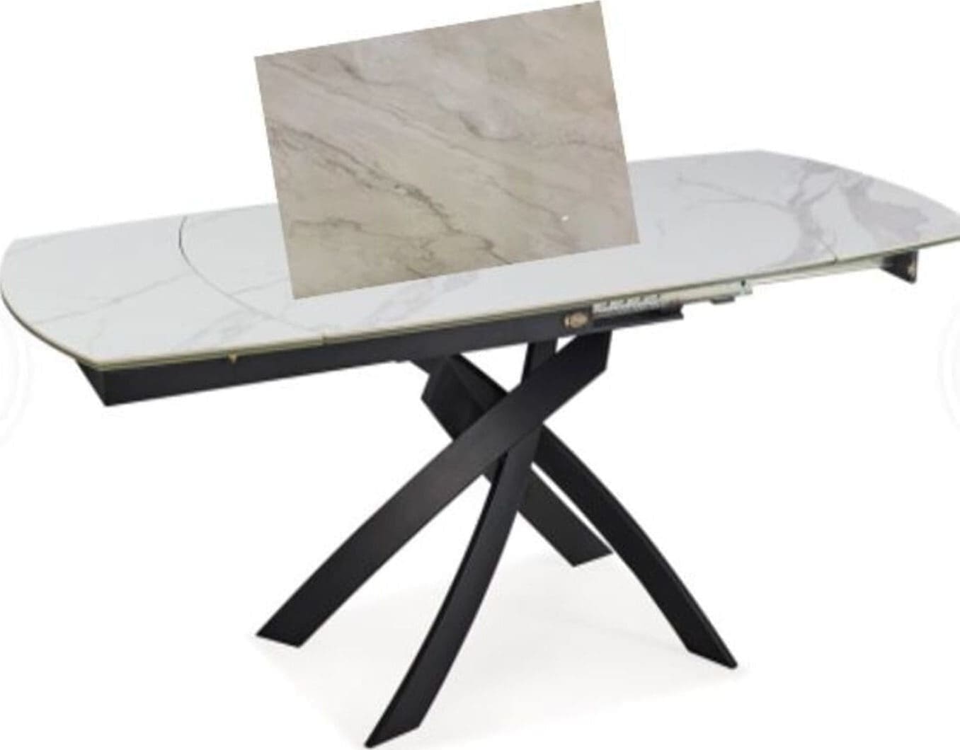 Uitschuiftafel Twist Onyx 120(30+30)x90cm Kare Design Uitschuiftafel 86786