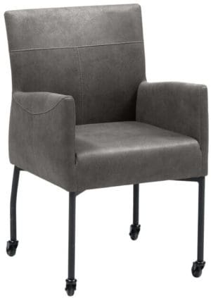 Pronto Wonen Eetkamerstoel Barola microvezel antraciet Antraciet Armstoel