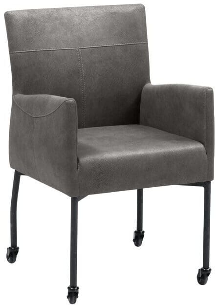 Pronto Wonen Eetkamerstoel Barola microvezel antraciet Antraciet Armstoel