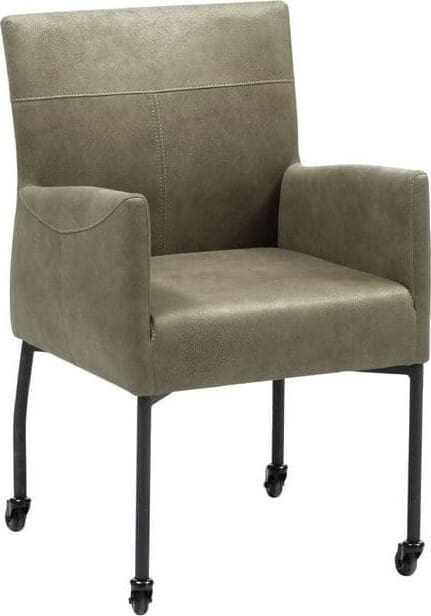 Pronto Wonen Eetkamerstoel Barola microvezel moss Groen Armstoel