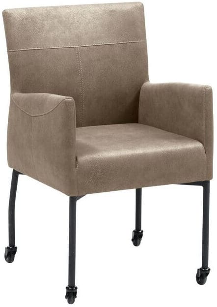 Pronto Wonen Eetkamerstoel Barola microvezel taupe Taupe Armstoel