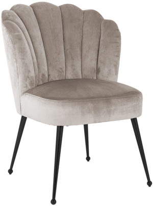Richmond Interiors Chair Pippa khaki velvet / black Taupe Eetkamerstoel