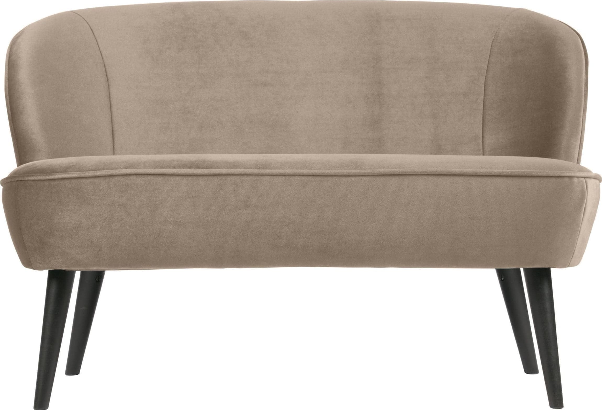 WOOOD Sara Bankje Fluweel Khaki Beige|Taupe Bank