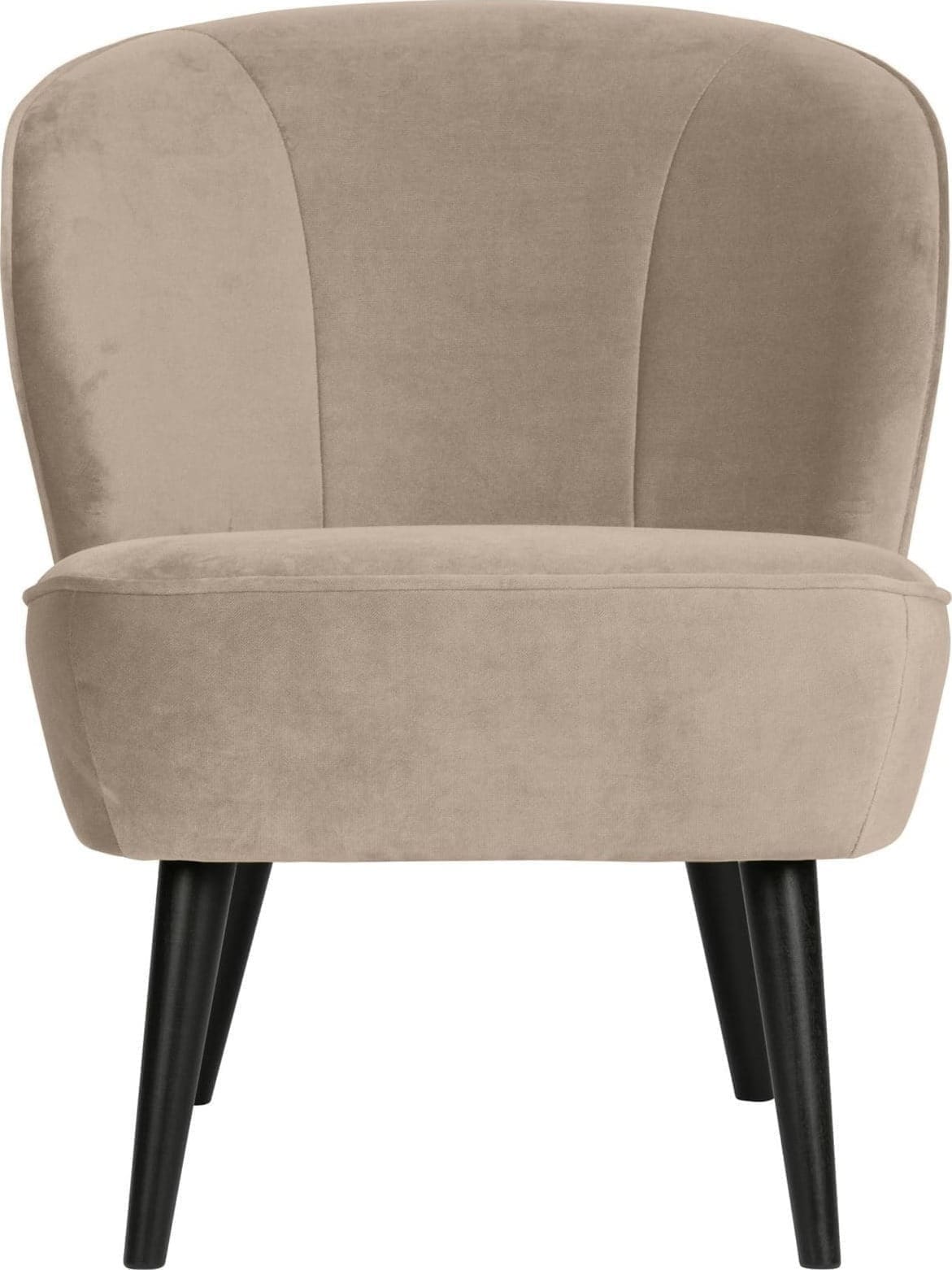 WOOOD Sara Fauteuil Fluweel Khaki Beige|Taupe Fauteuil