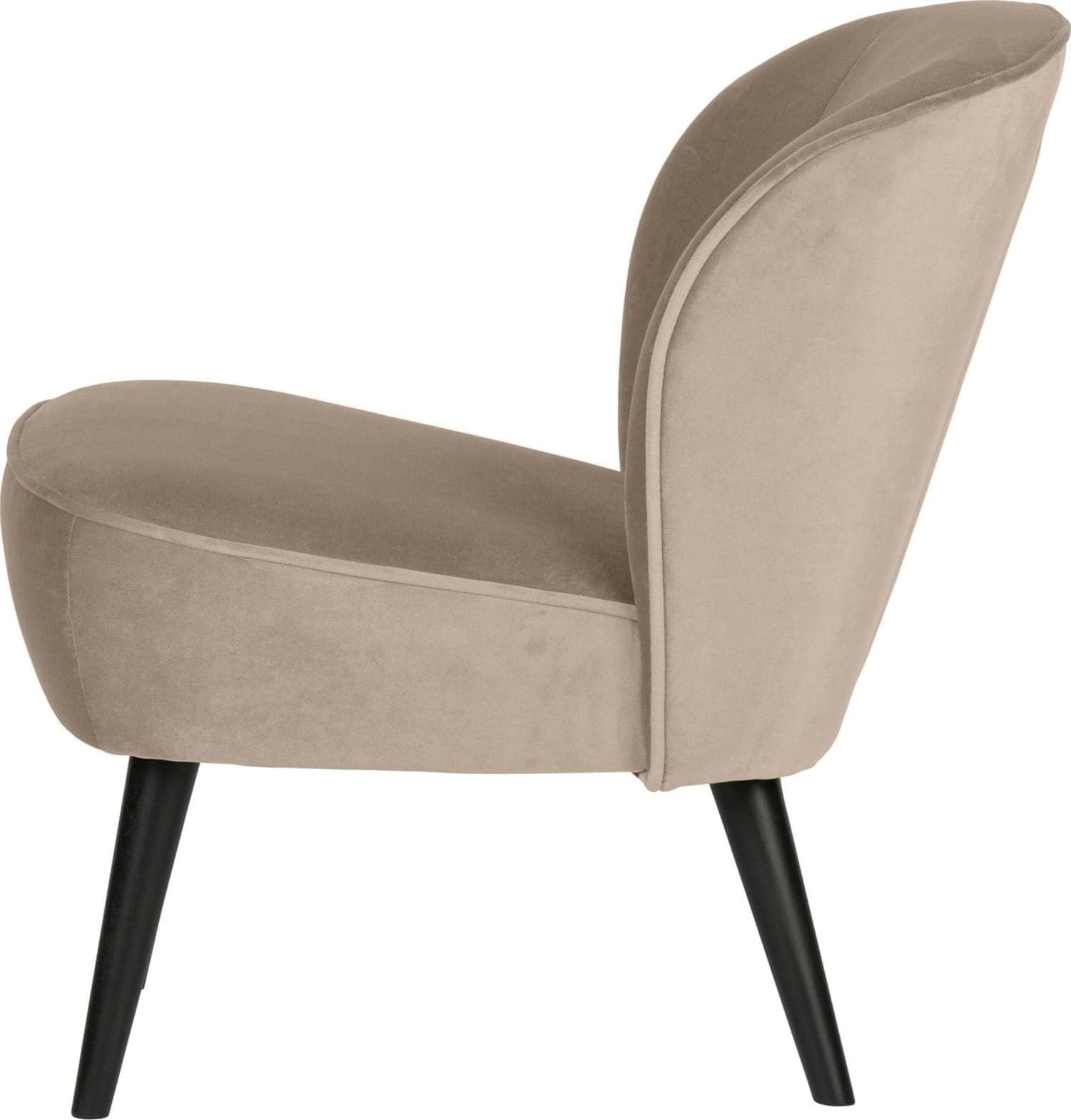 WOOOD Sara Fauteuil Fluweel Khaki Beige|Taupe Fauteuil