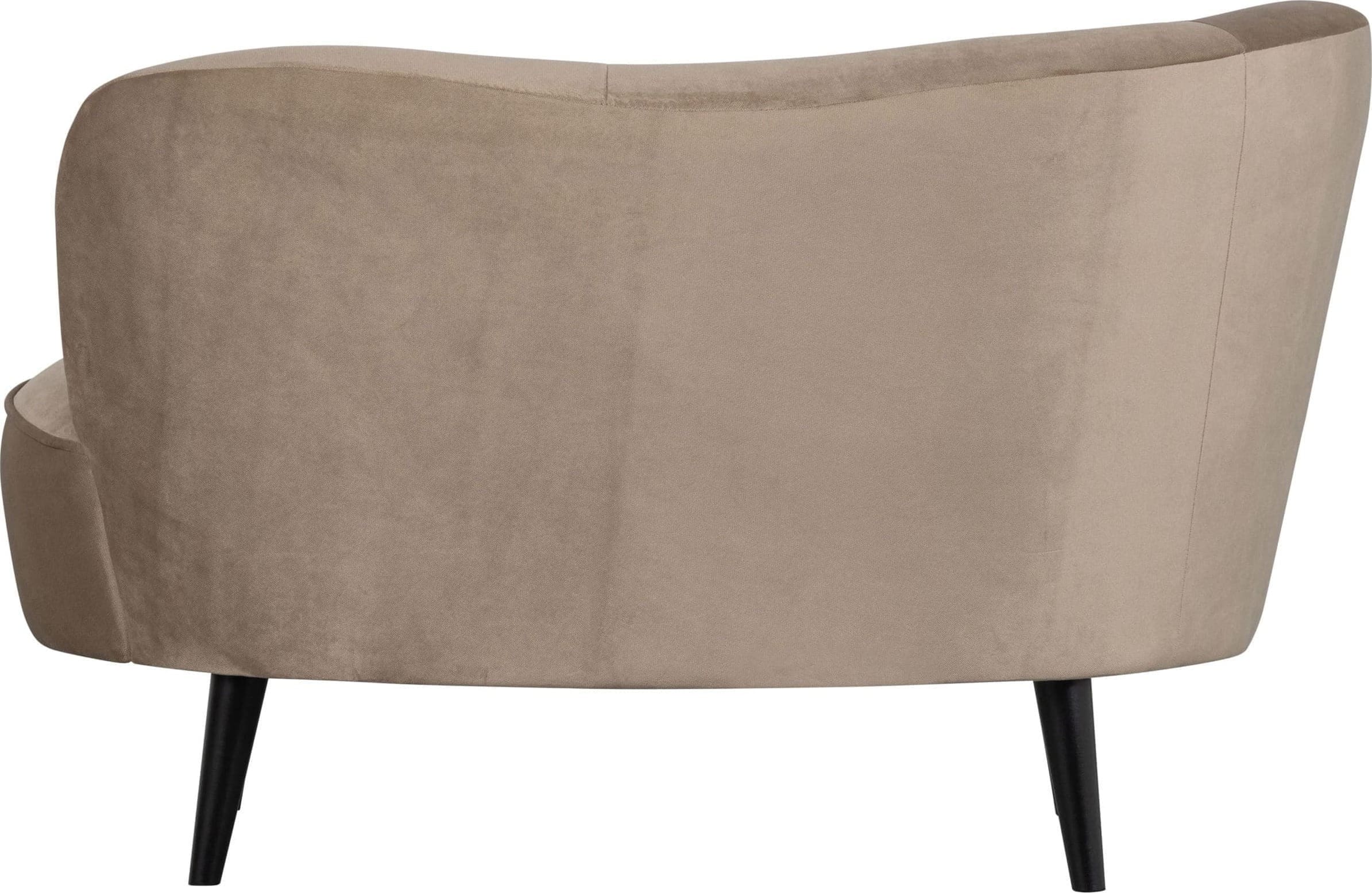 WOOOD Sara Lounge Fauteuil Links Fluweel Khaki Beige|Taupe Fauteuil