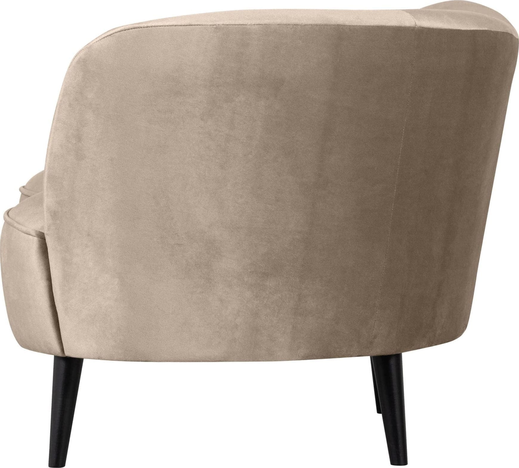 WOOOD Sara Lounge Fauteuil Links Fluweel Khaki Beige|Taupe Fauteuil