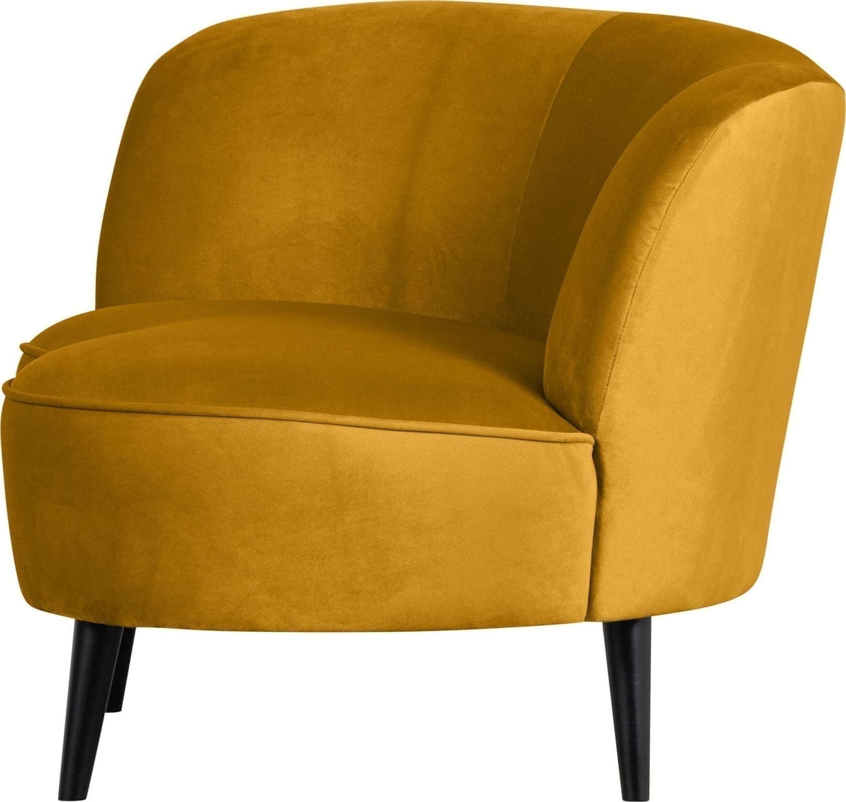 WOOOD Sara Lounge Fauteuil Links Fluweel Oker Geel Fauteuil