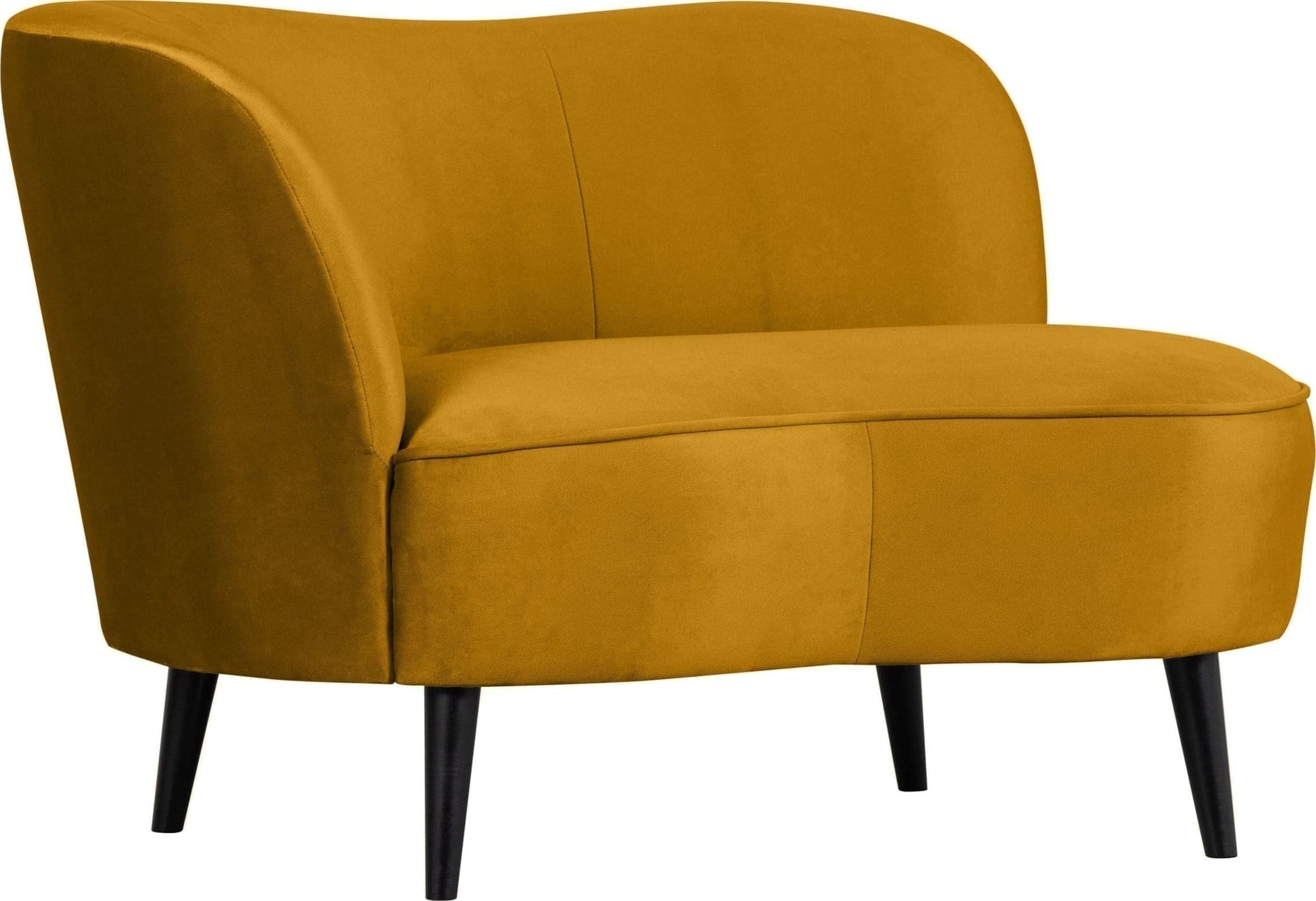 WOOOD Sara Lounge Fauteuil Links Fluweel Oker Geel Fauteuil