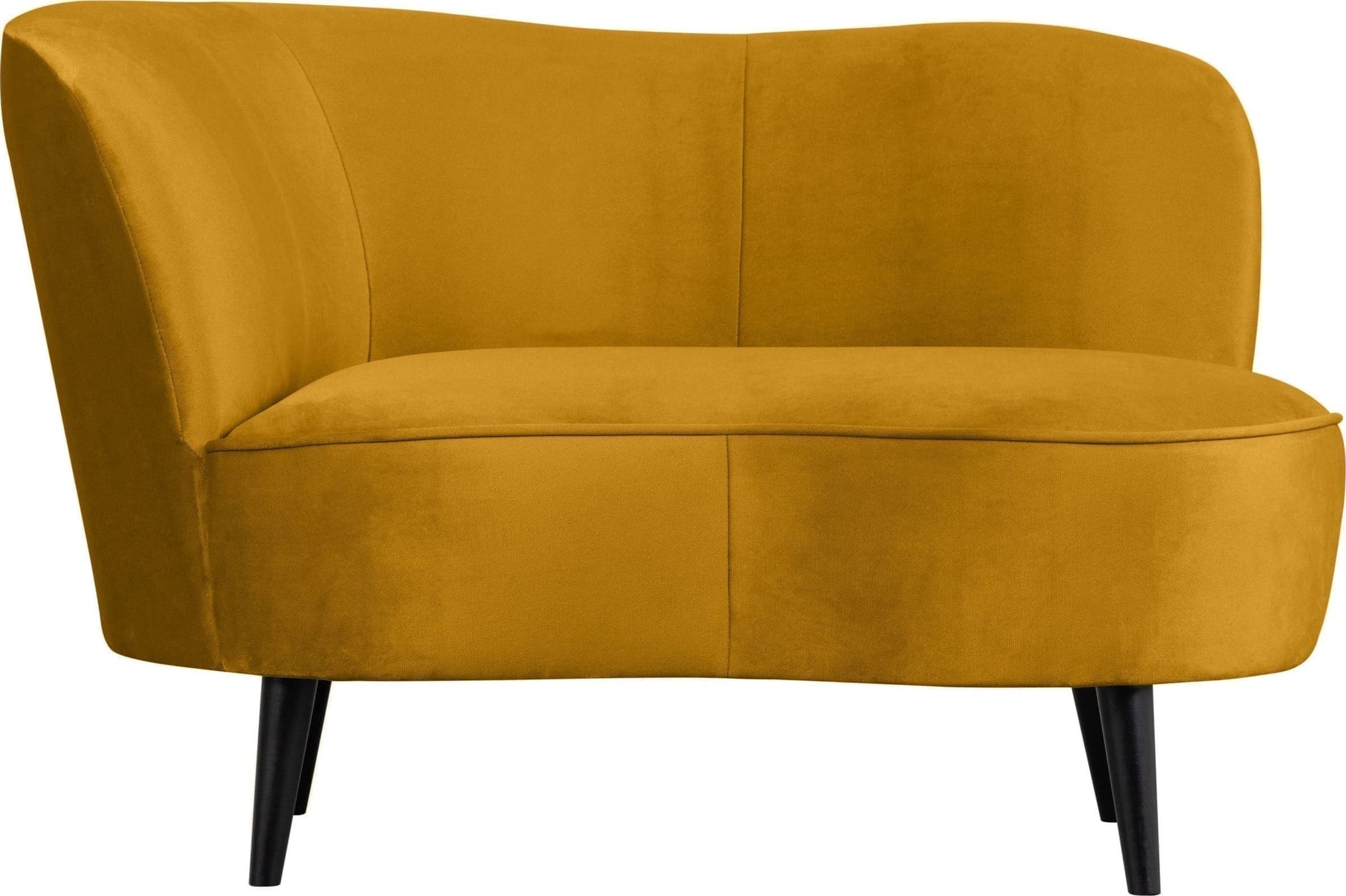 WOOOD Sara Lounge Fauteuil Links Fluweel Oker Geel Fauteuil