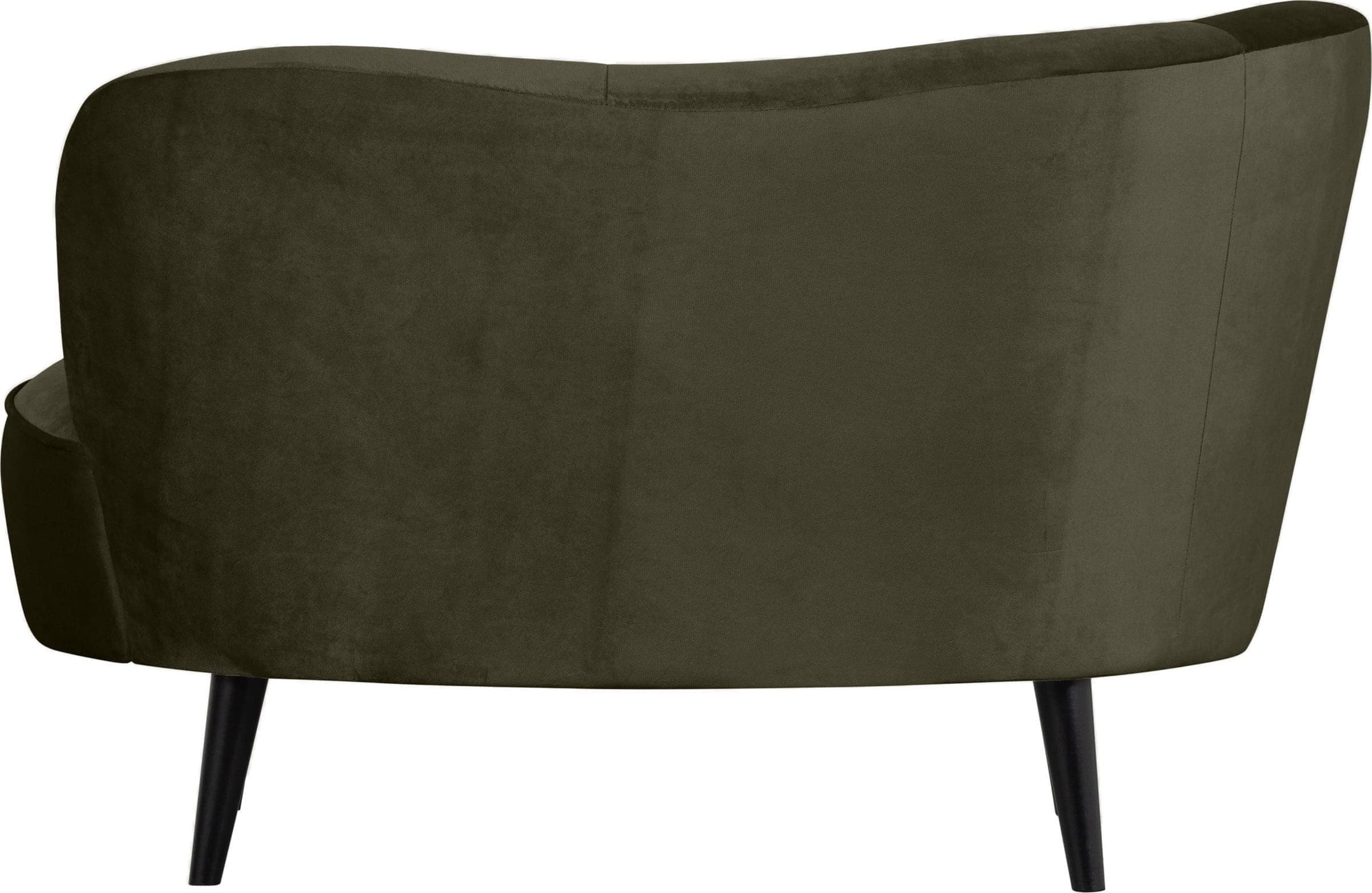 WOOOD Sara Lounge Fauteuil Links Fluweel Warm Groen Groen Fauteuil