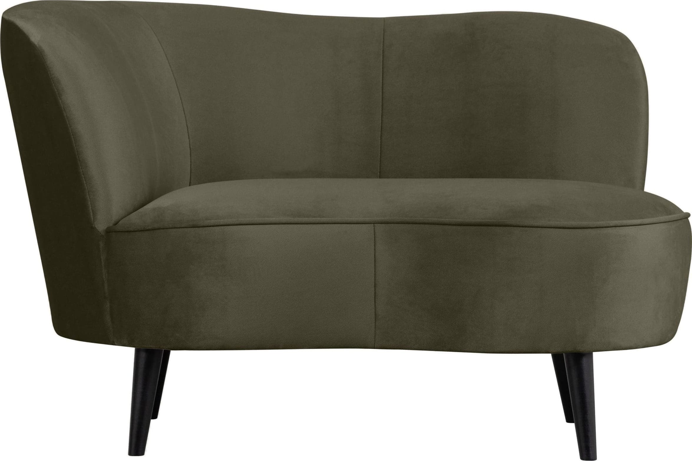 WOOOD Sara Lounge Fauteuil Links Fluweel Warm Groen Groen Fauteuil