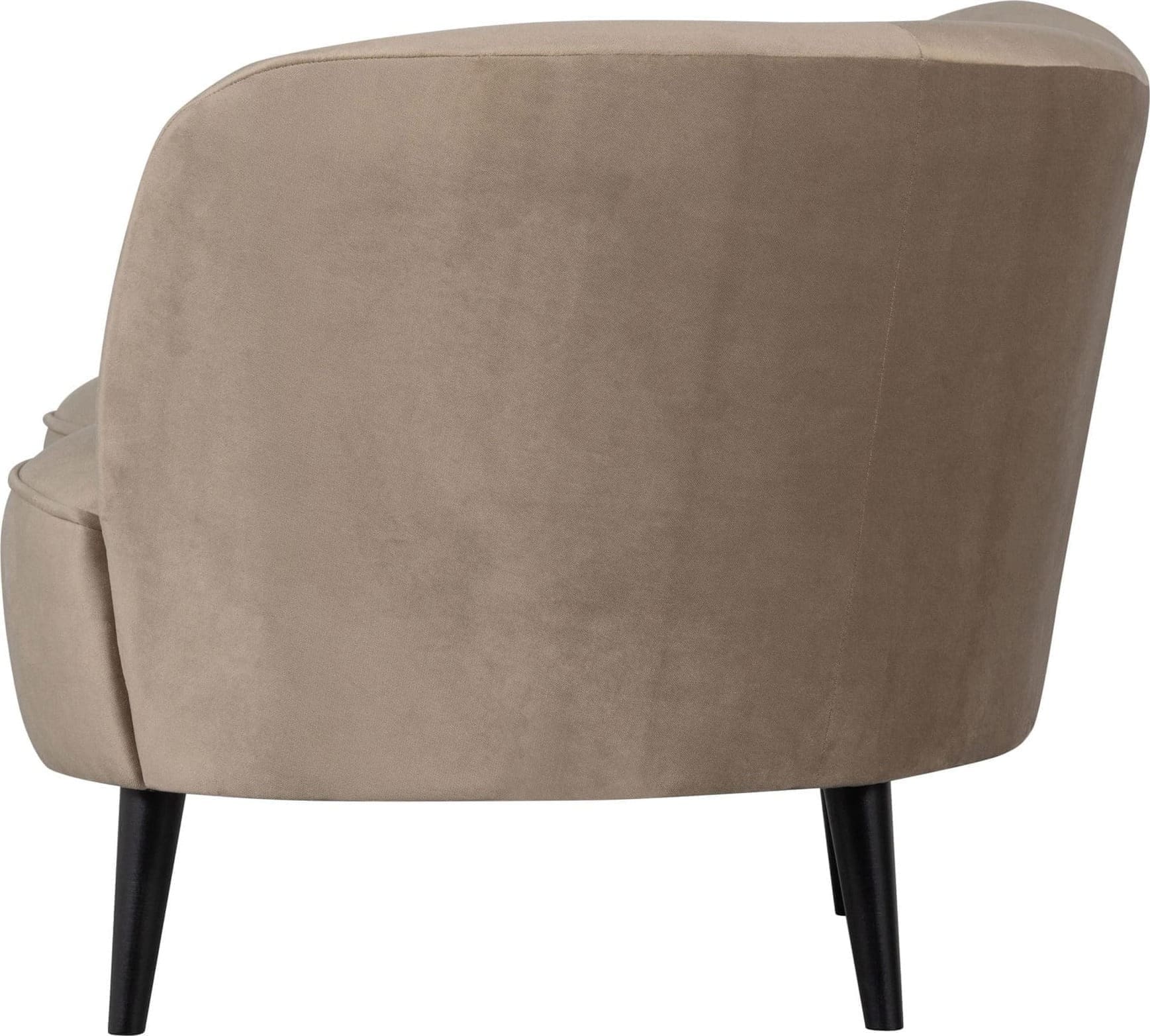 WOOOD Sara Lounge Fauteuil Rechts Fluweel Khaki Beige|Taupe Fauteuil