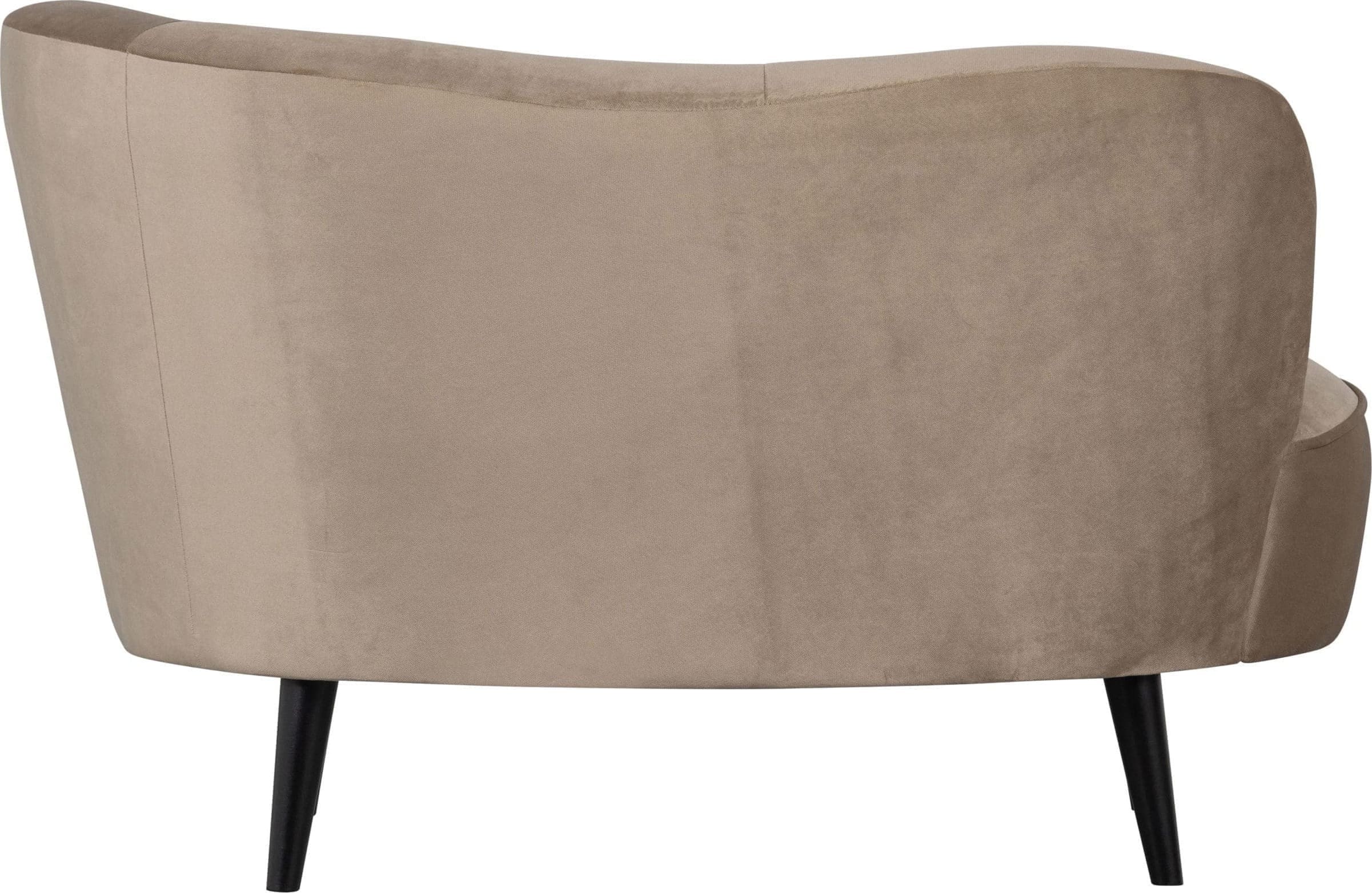 WOOOD Sara Lounge Fauteuil Rechts Fluweel Khaki Beige|Taupe Fauteuil