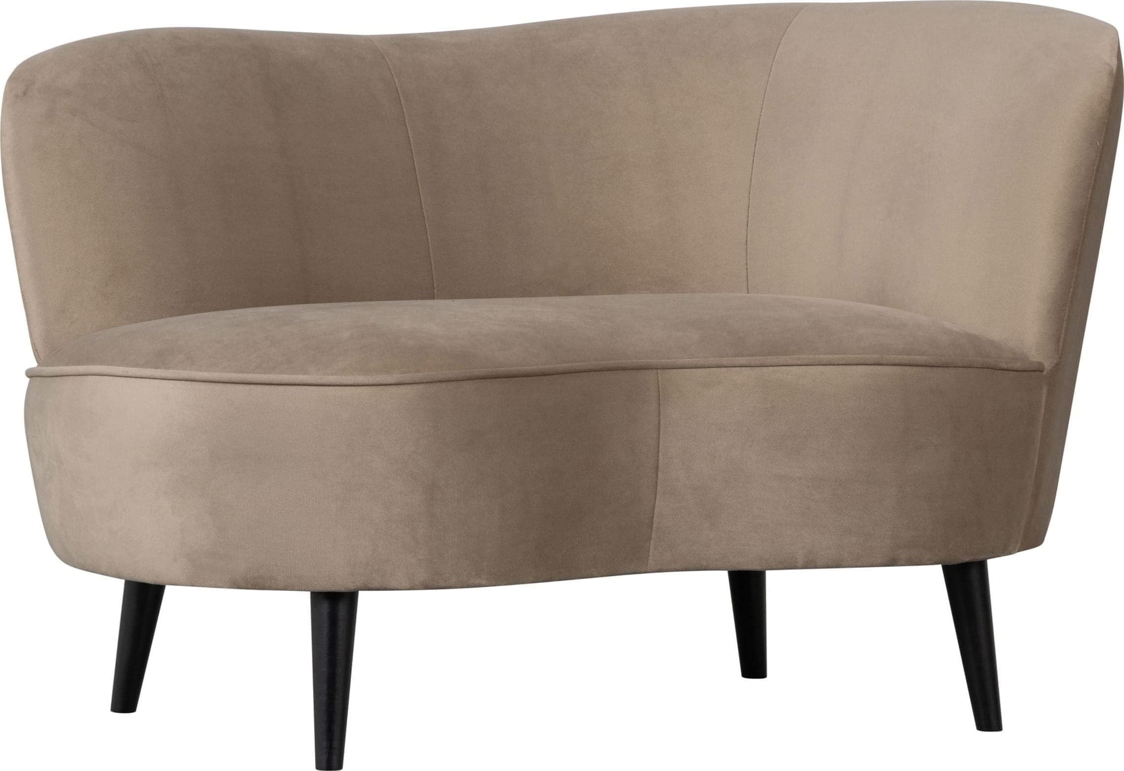 WOOOD Sara Lounge Fauteuil Rechts Fluweel Khaki Beige|Taupe Fauteuil