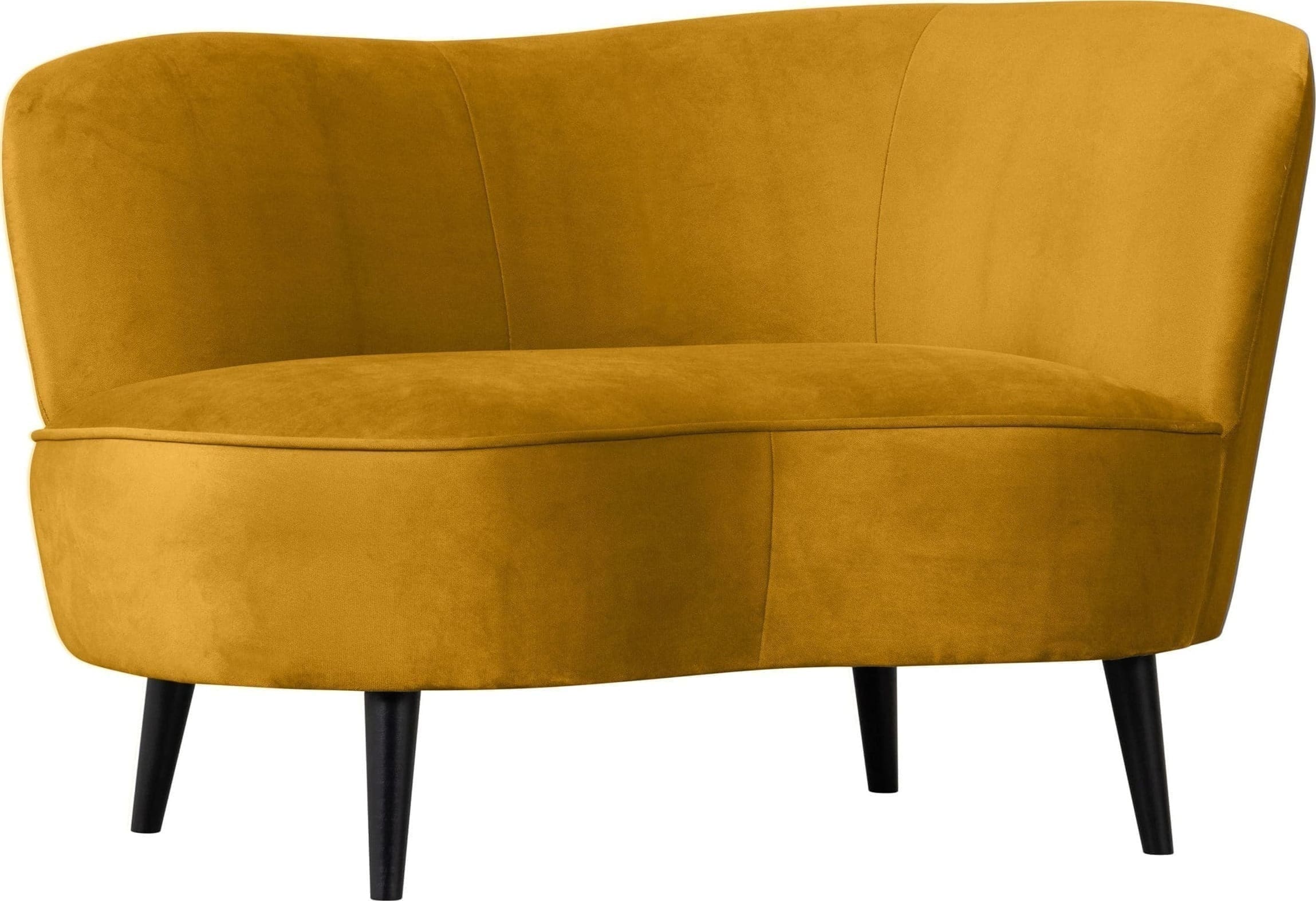 WOOOD Sara Lounge Fauteuil Rechts Fluweel Oker Geel Fauteuil