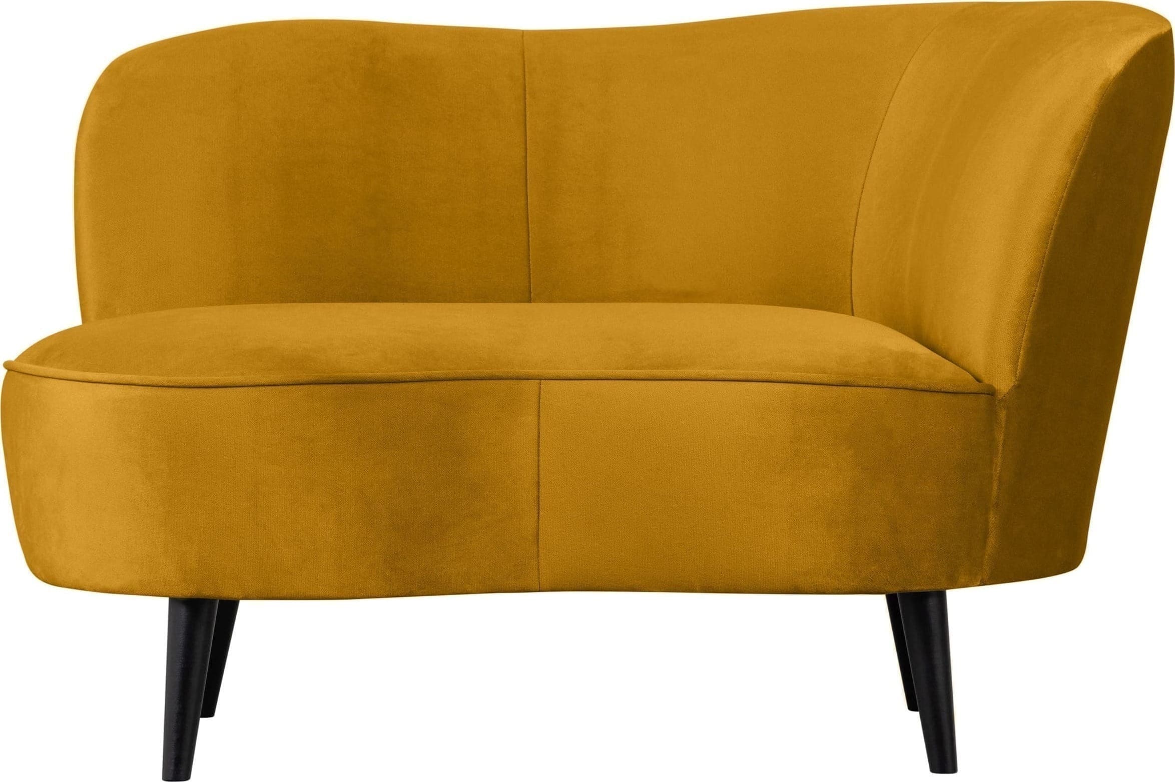WOOOD Sara Lounge Fauteuil Rechts Fluweel Oker Geel Fauteuil