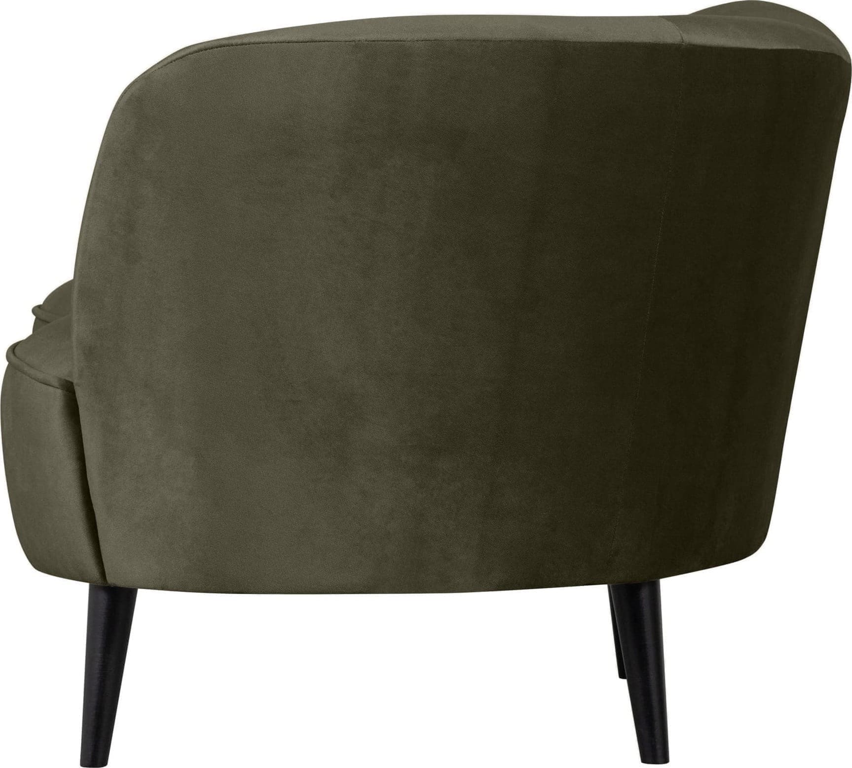 WOOOD Sara Lounge Fauteuil Rechts Fluweel Warm Groen Groen Fauteuil