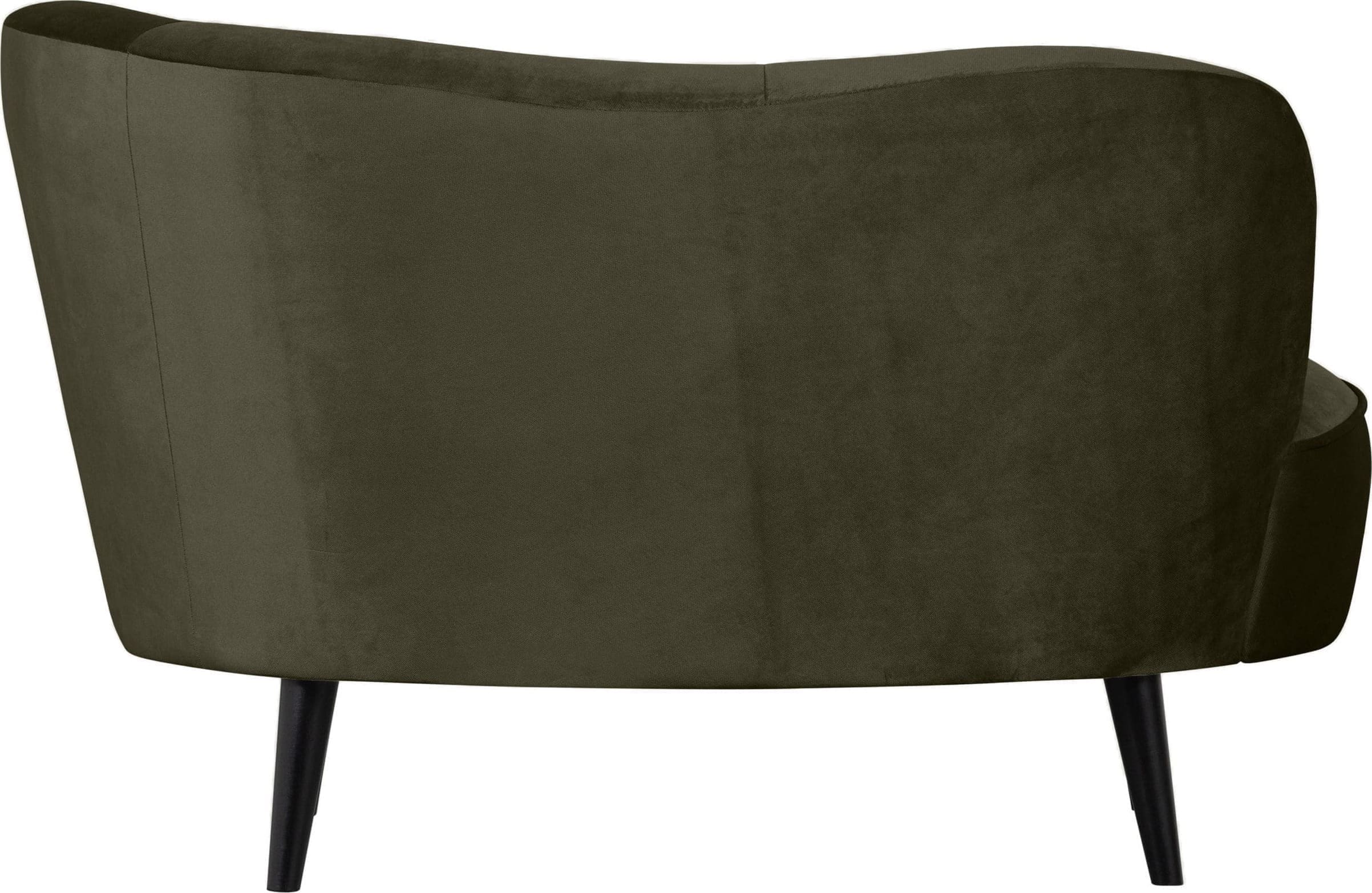 WOOOD Sara Lounge Fauteuil Rechts Fluweel Warm Groen Groen Fauteuil