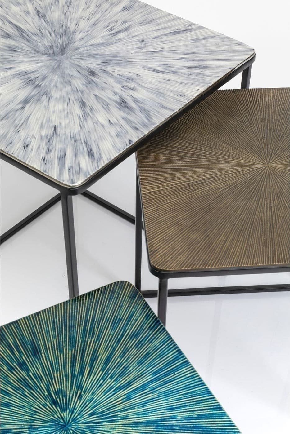Bijzettafel Ray Square (3/Set) Kare Design Bijzettafel 84788