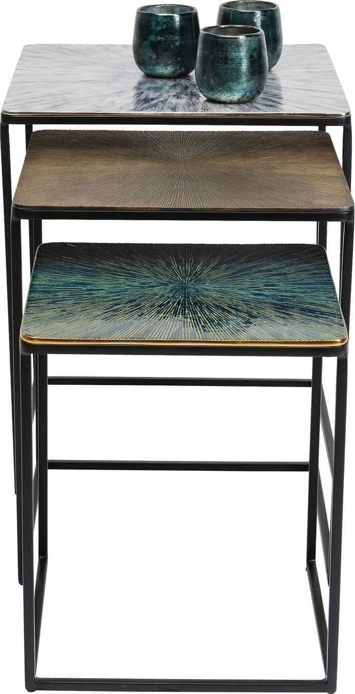Bijzettafel Ray Square (3/Set) Kare Design Bijzettafel 84788
