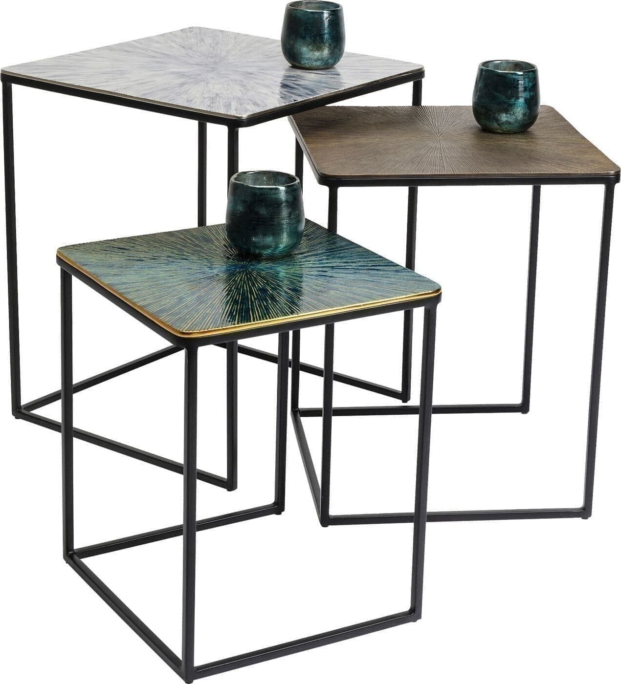 Bijzettafel Ray Square (3/Set) Kare Design Bijzettafel 84788