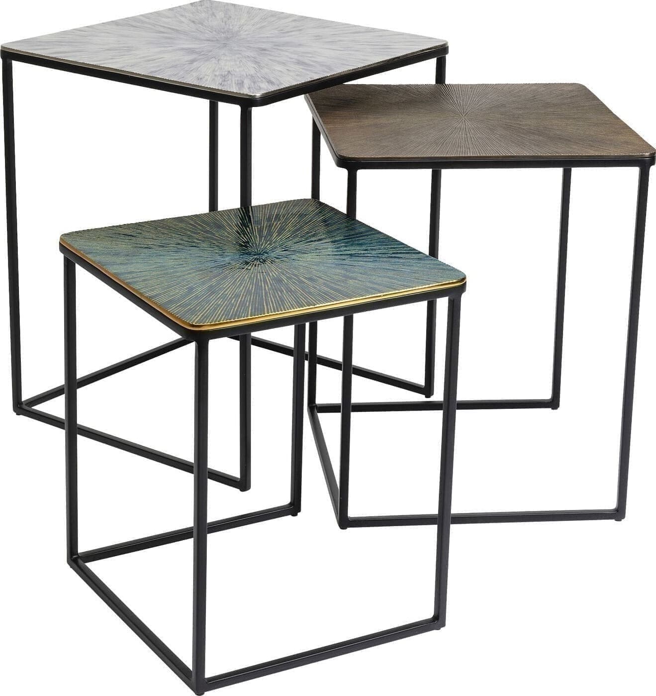 Bijzettafel Ray Square (3/Set) Kare Design Bijzettafel 84788