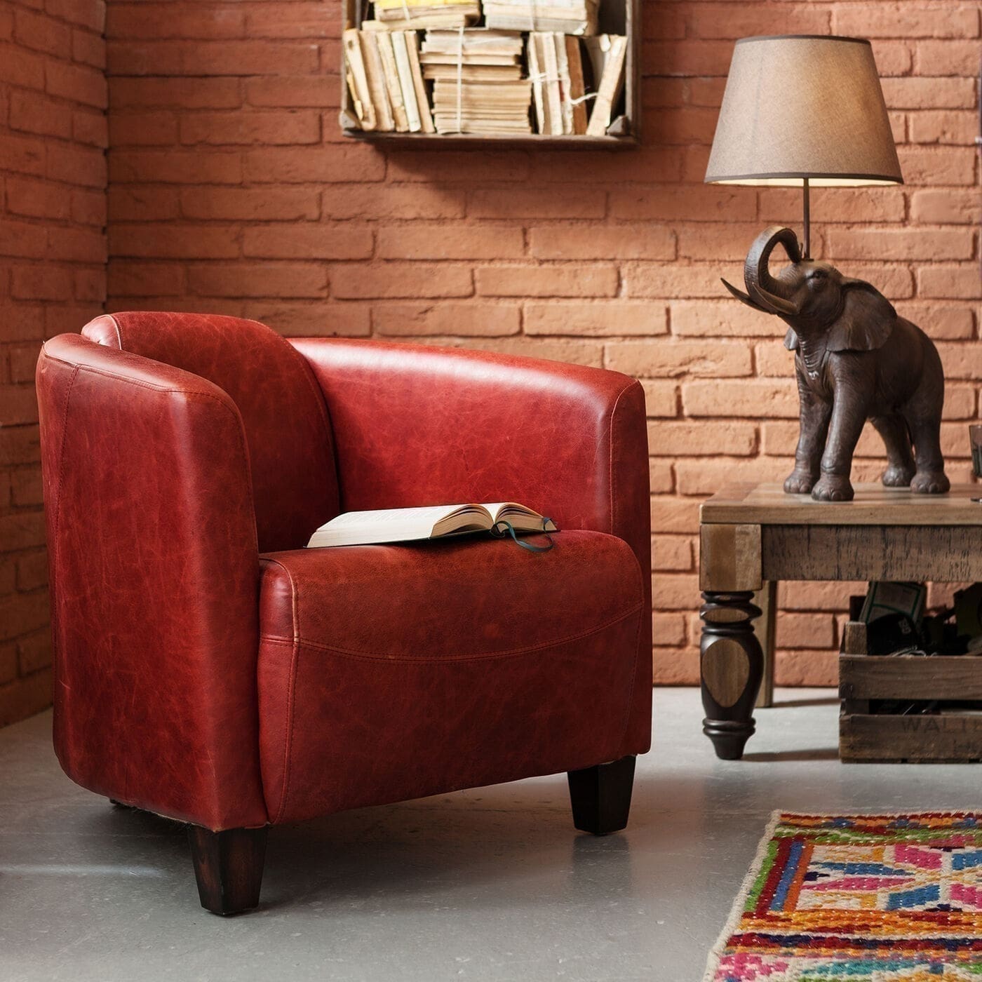 Fauteuil Cigar Lounge Red Kare Design Fauteuil 78813