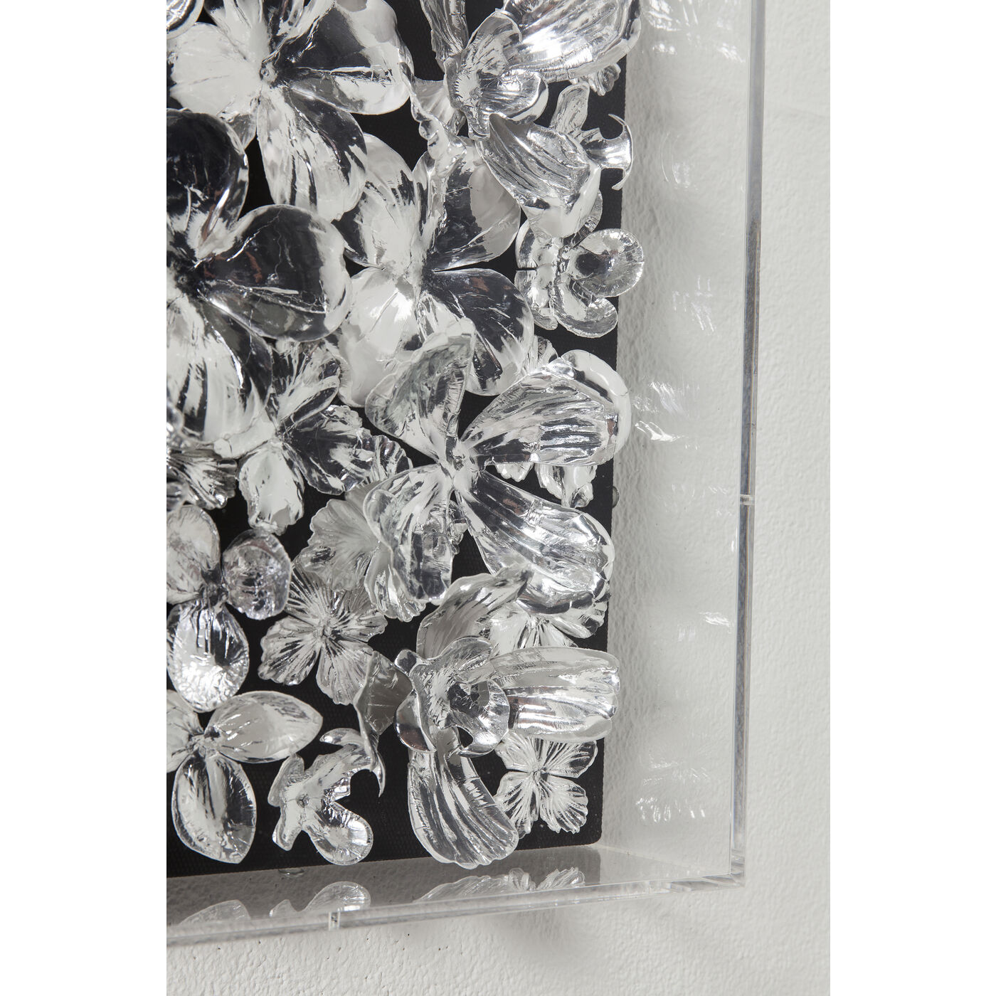 Wanddecoratie Silver Flower - 100x100cm