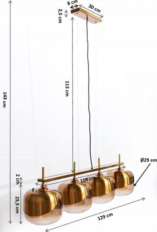 Hanglamp Golden Goblet Quattro Ø25cm Kare Design Hanglamp 51101