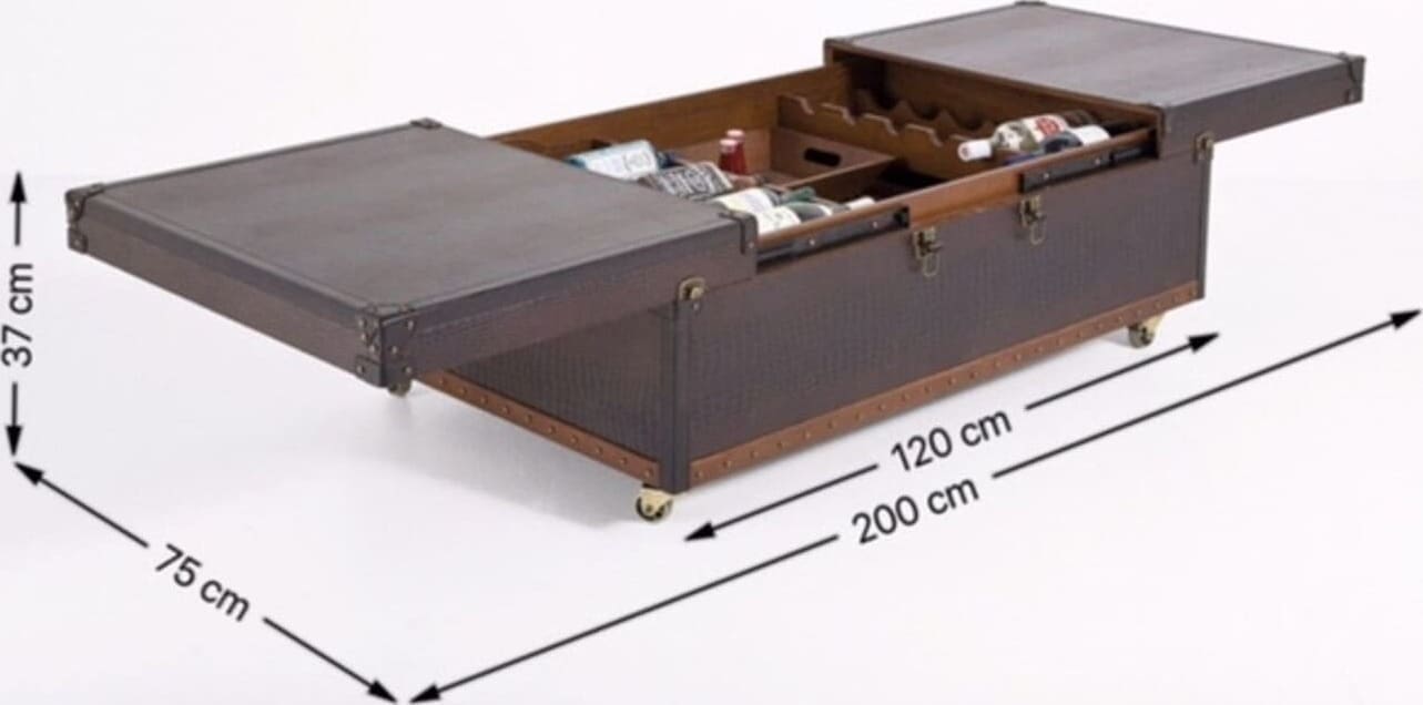 Salontafel Bar Globetrotter 120x75cm Kare Design Salontafel 75167