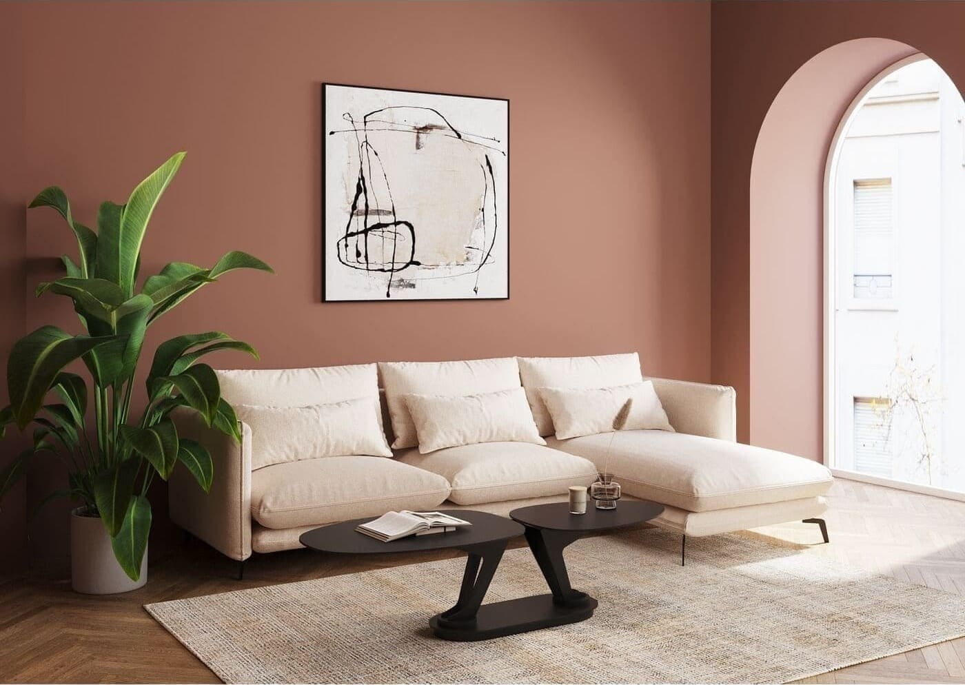 Salontafel Franklin Black 150x58cm Kare Design Salontafel 86508