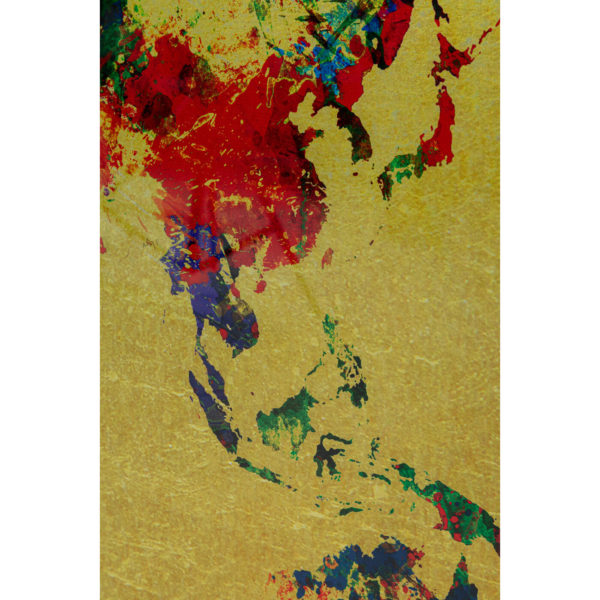 Schilderij Glas Metallic Colourful Map 150x100cm Kare Design Schilderij 53608