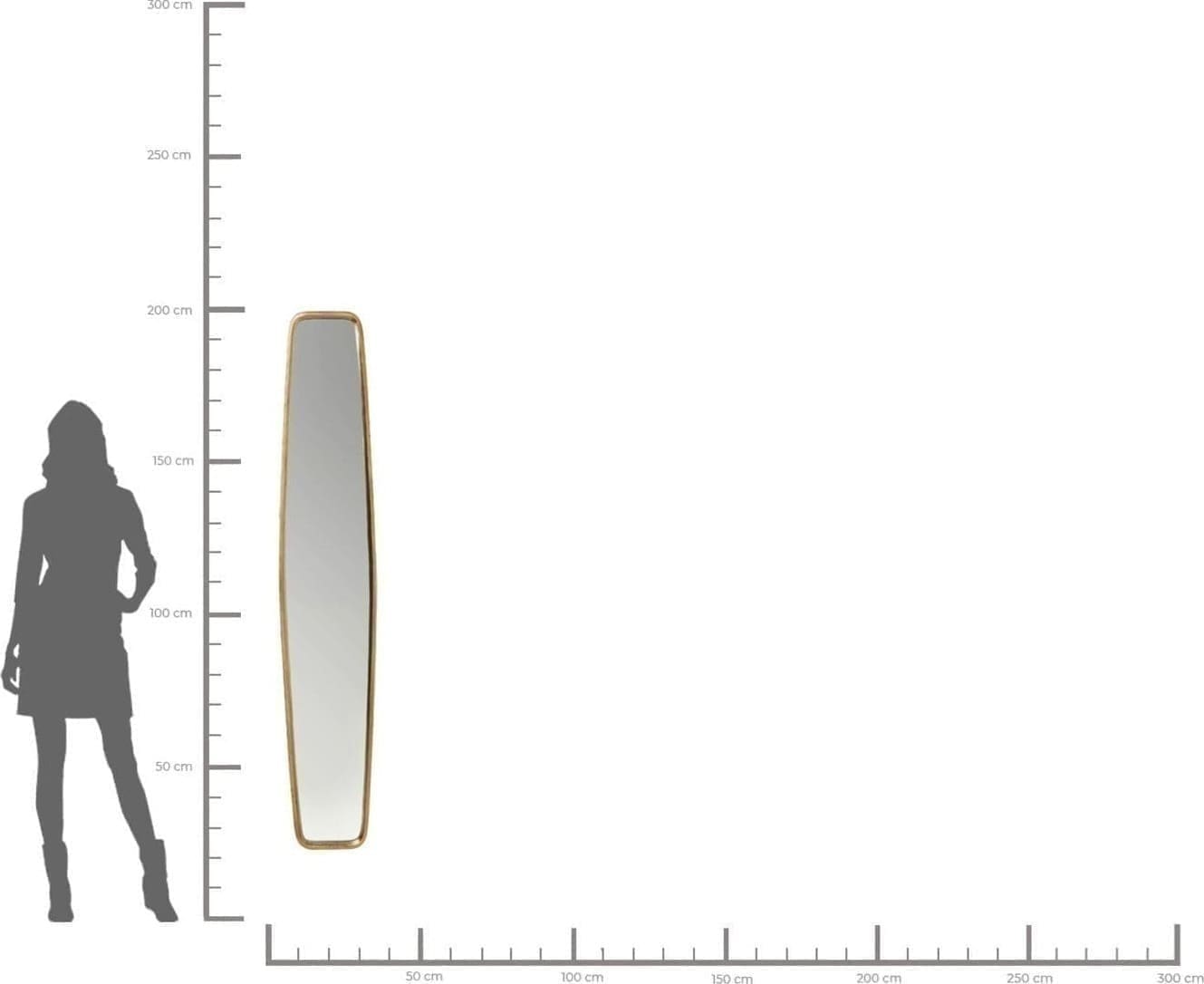 Spiegel Clip Brass 32x177cm Kare Design Spiegel 82517