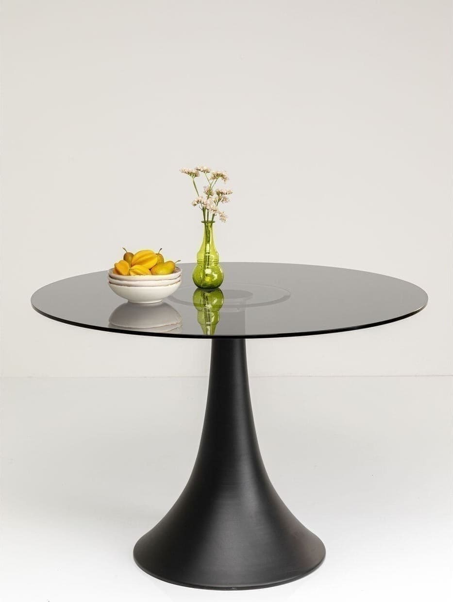 Tafel Grande Possibilita Smoke Glass Ø110cm Kare Design Eettafel 86608