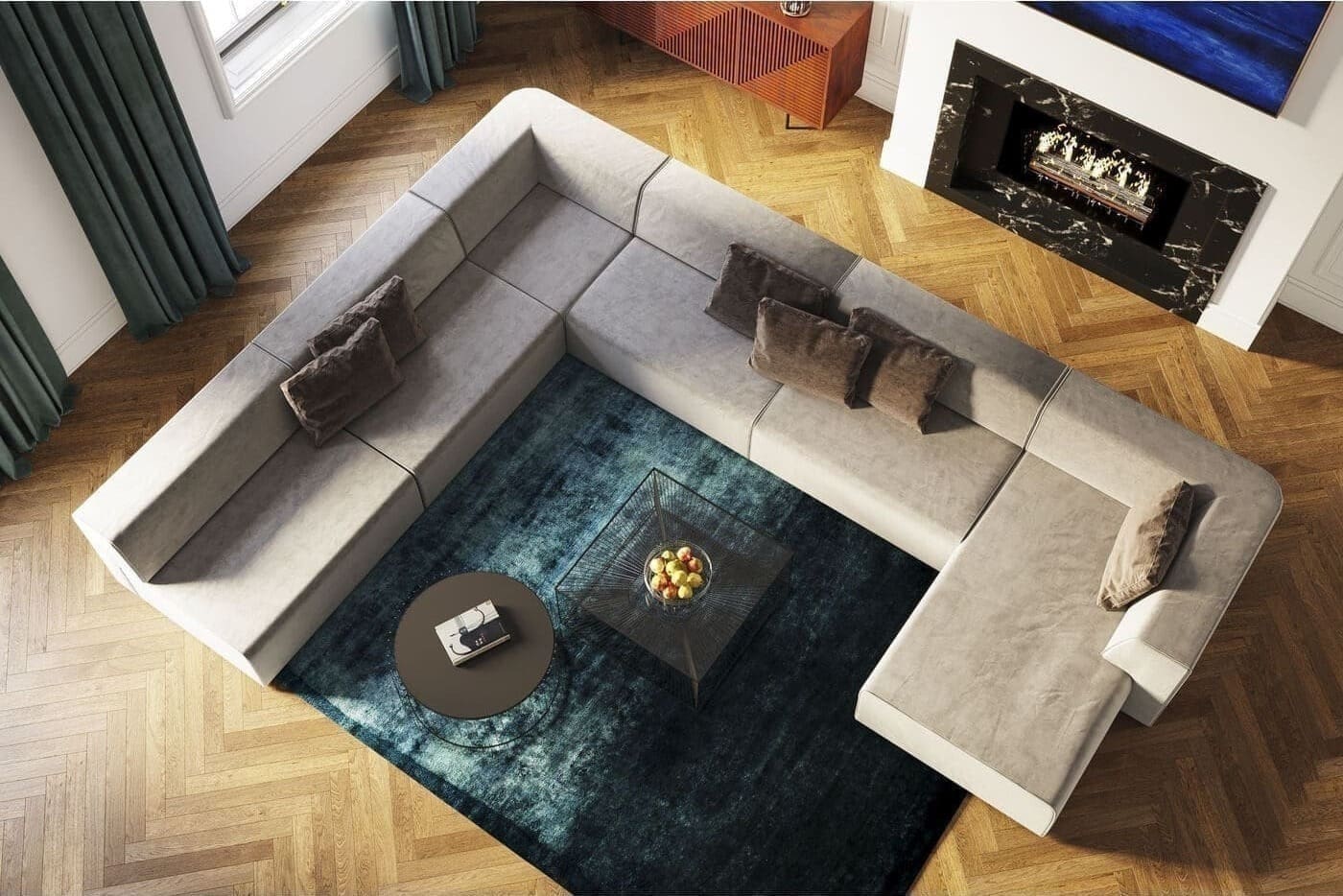 Vloerkleed Cosy Ocean 170x240cm Kare Design Vloerkleed 52203