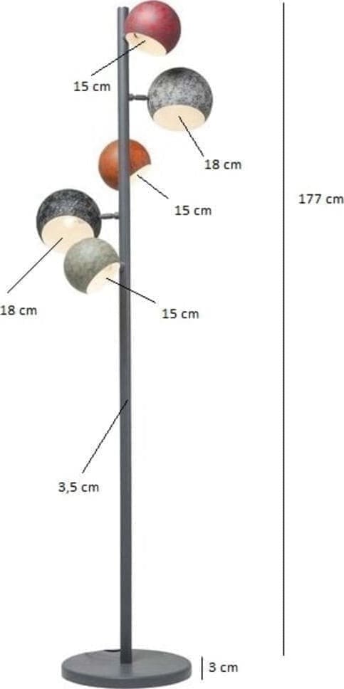 Vloerlamp Calotta Antico 5-lite Kare Design Vloerlamp 38315