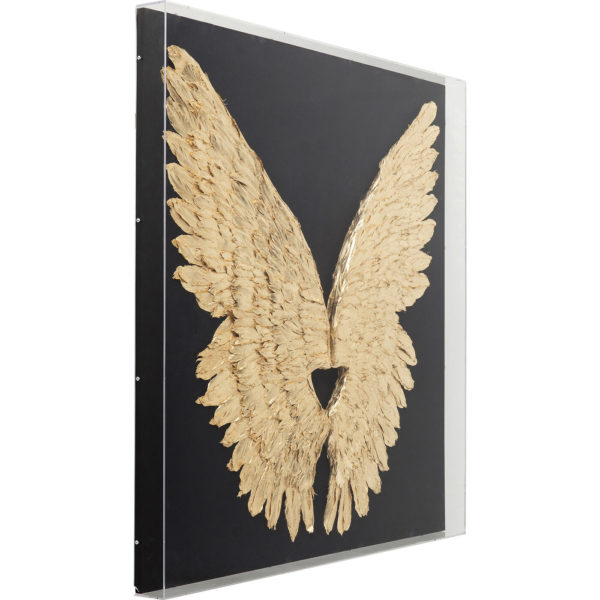 Wanddecoratie Wings Gold Black 120x120cm Kare Design Wanddecoratie 61469