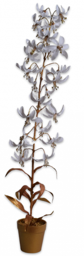 Plant Acryl Goud/wit  - 71cm Silk-ka Kunstplant Silk-ka-136609