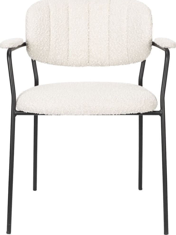 Armstoel Jolien Black/bouclé White Label Living ZVR1200236