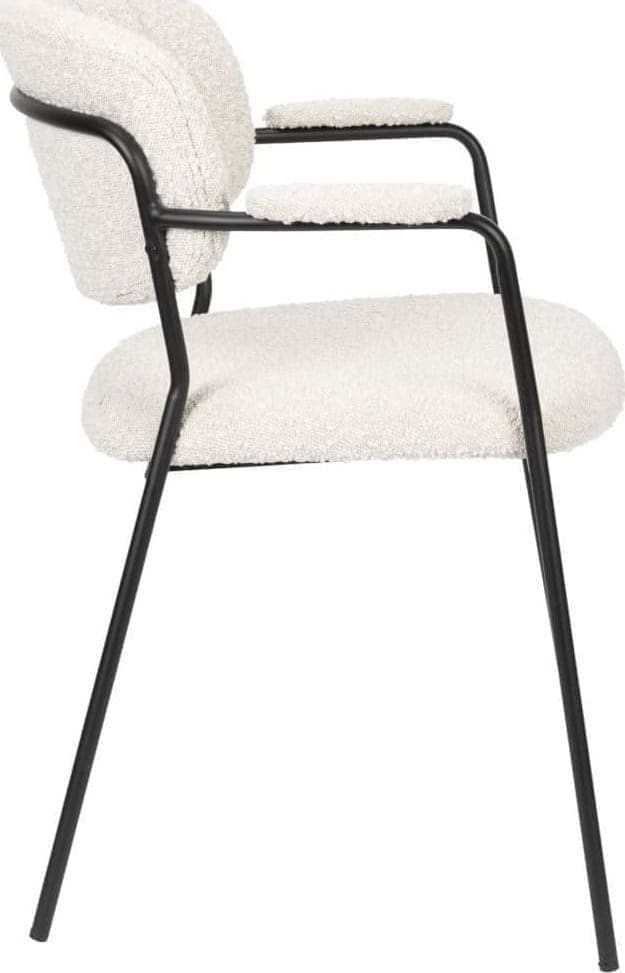 Armstoel Jolien Black/bouclé White Label Living ZVR1200236