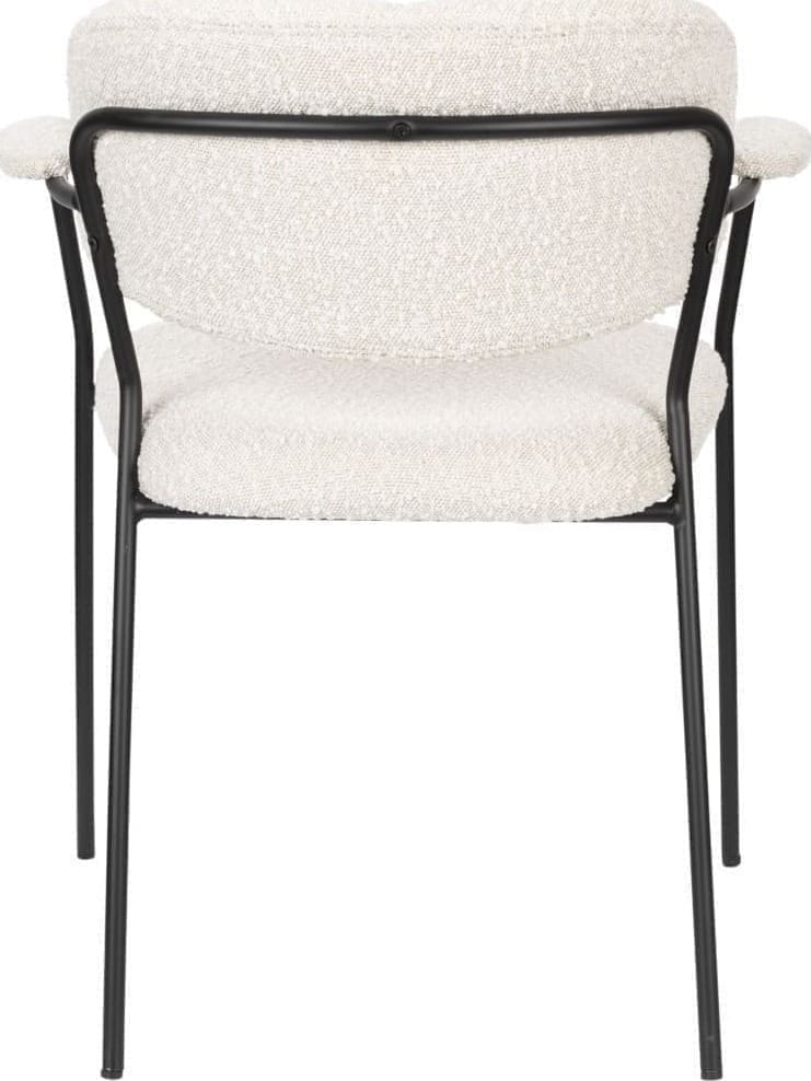 Armstoel Jolien Black/bouclé White Label Living ZVR1200236