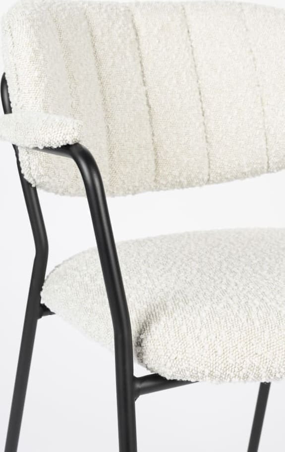 Armstoel Jolien Black/bouclé White Label Living ZVR1200236