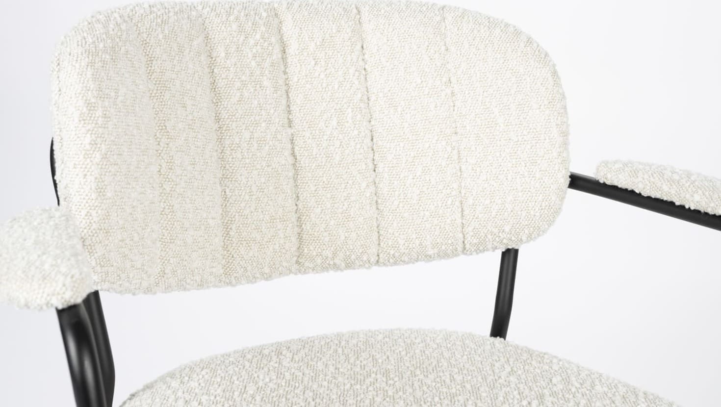 Armstoel Jolien Black/bouclé White Label Living ZVR1200236