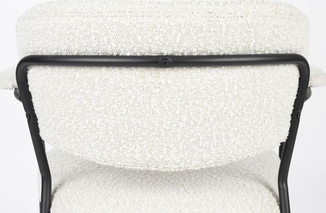 Armstoel Jolien Black/bouclé White Label Living Eetkamerstoel ZVR1200236