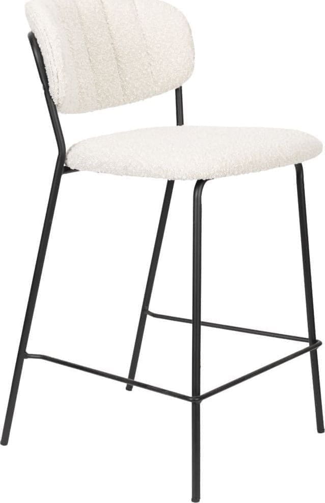 Barstoel Jolien Black/bouclé White Label Living ZVR1500905